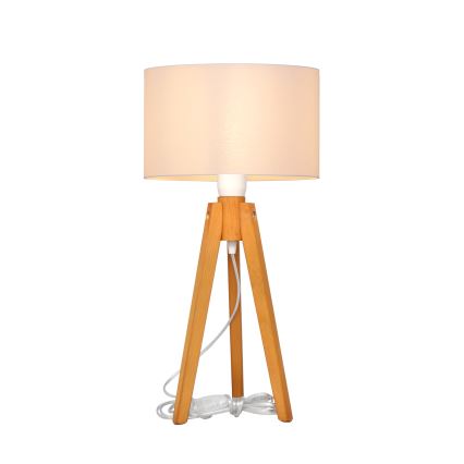 Namizna svetilka ALBA 1xE27/15W/230V bela/hrast