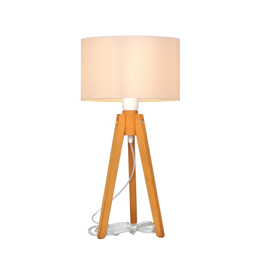 Namizna svetilka ALBA 1xE27/15W/230V bela/hrast