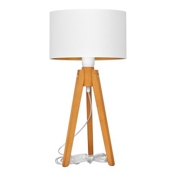 Namizna svetilka ALBA 1xE27/15W/230V bela/zlata/hrast