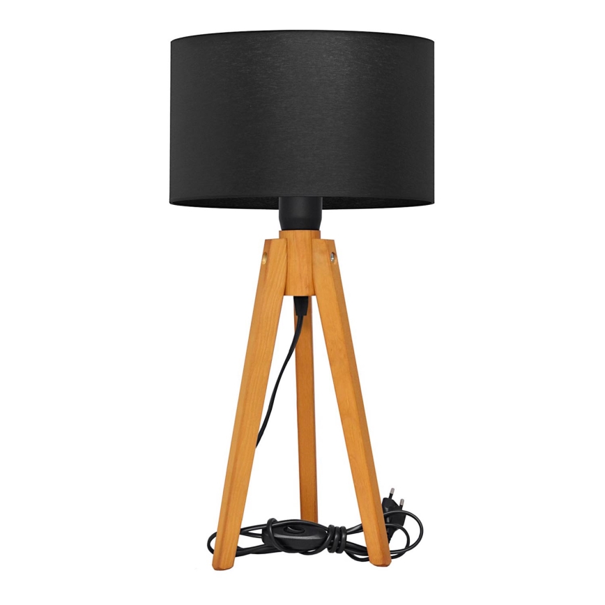 Namizna svetilka ALBA 1xE27/15W/230V črn/hrast