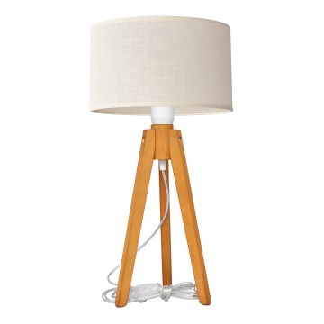 Namizna svetilka ALBA 1xE27/15W/230V krem barva/hrast