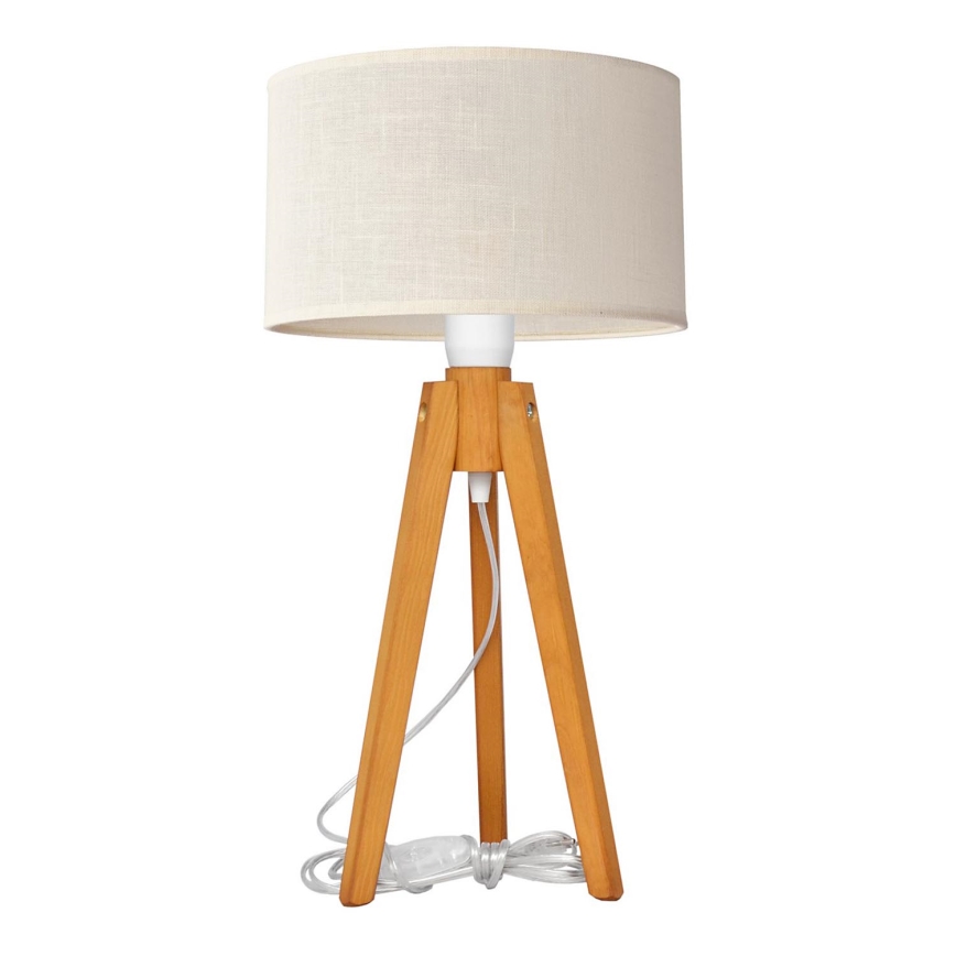 Namizna svetilka ALBA 1xE27/15W/230V krem barva/hrast