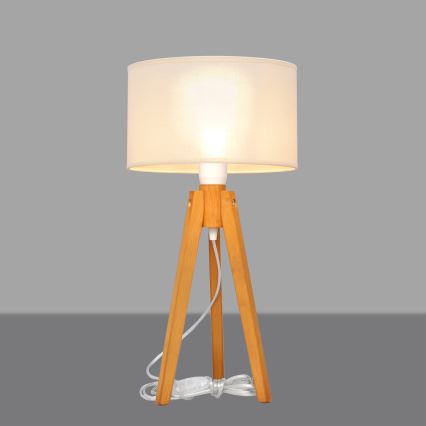 Namizna svetilka ALBA 1xE27/15W/230V krem barva/hrast