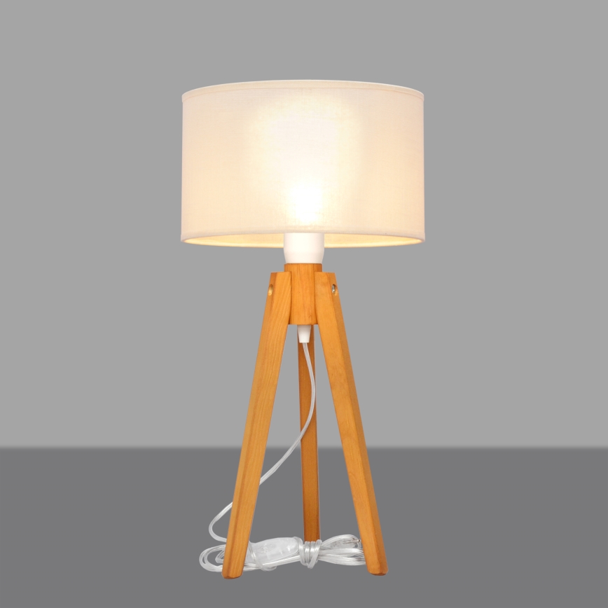 Namizna svetilka ALBA 1xE27/15W/230V krem barva/hrast