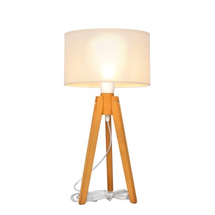 Namizna svetilka ALBA 1xE27/15W/230V krem barva/hrast