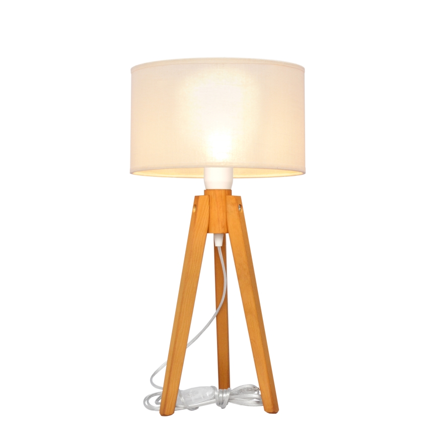Namizna svetilka ALBA 1xE27/15W/230V krem barva/hrast