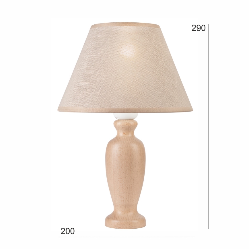 Namizna svetilka AMFORA 1xE27/60W/230V bež/bukev