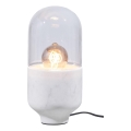 Namizna svetilka ASEL 1xE27/25W/230V marmor bela