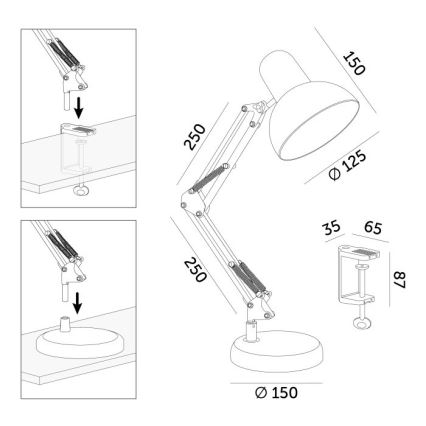 Namizna svetilka AURIQ 1xE27/60W/230V modra