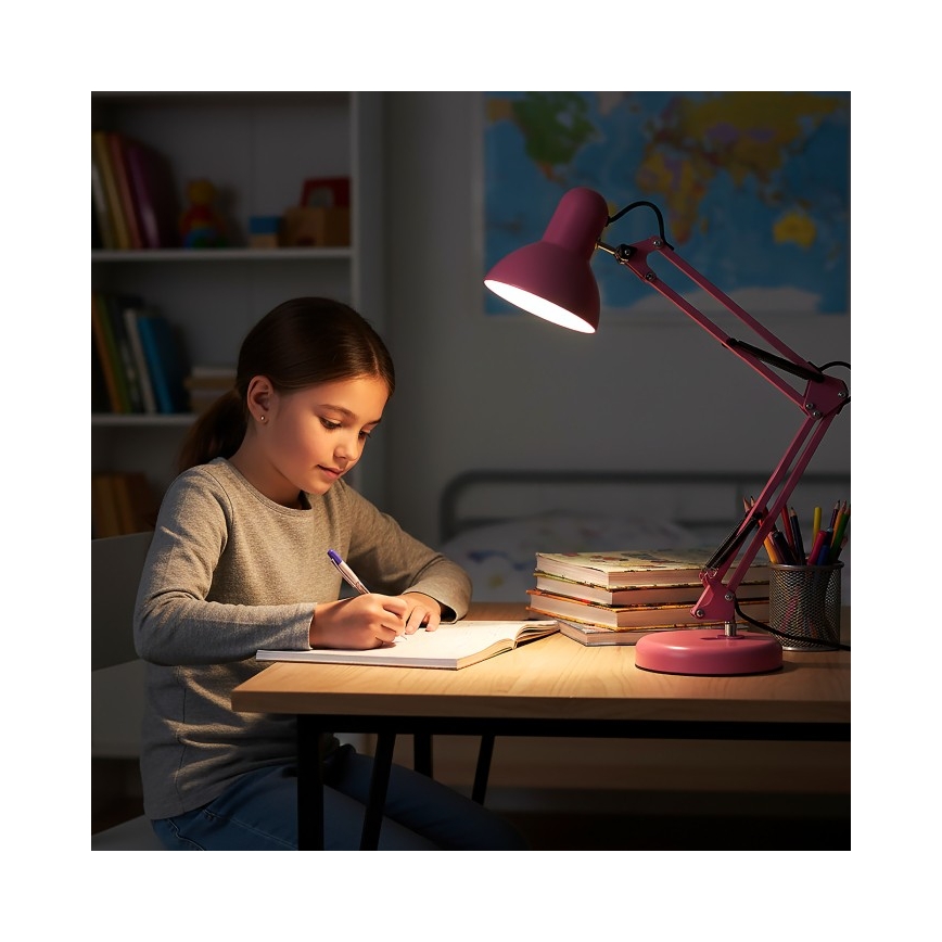 Namizna svetilka AURIQ 1xE27/60W/230V rožnata