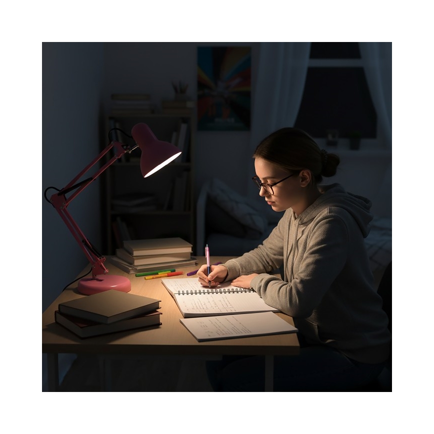 Namizna svetilka AURIQ 1xE27/60W/230V rožnata