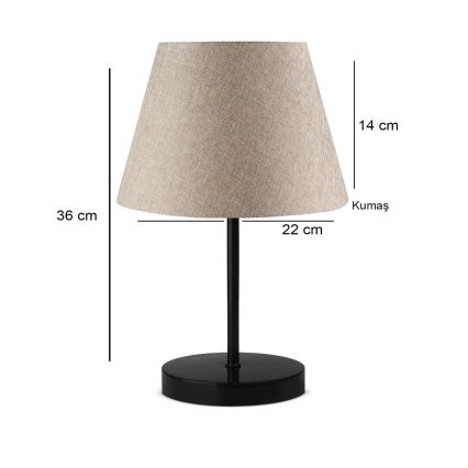 Namizna svetilka AYD 1xE27/40W/230V bežna/črna