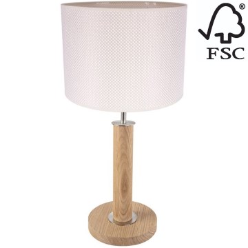 Namizna svetilka BENITA 1xE27/60W/230V 48 cm krem barva/hrast – FSC certifikat