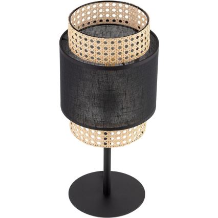 Namizna svetilka BOHO 1xE27/15W/230V črna/ratan