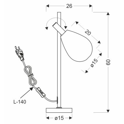 Namizna svetilka DENSO 1xG9/5W/230V črni krom