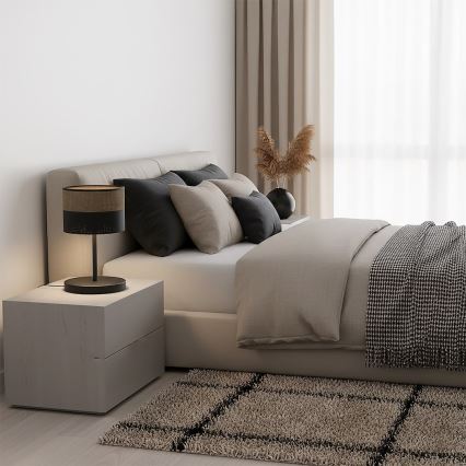 Namizna svetilka KARBON 1xE27/15W/230V črna/rjava