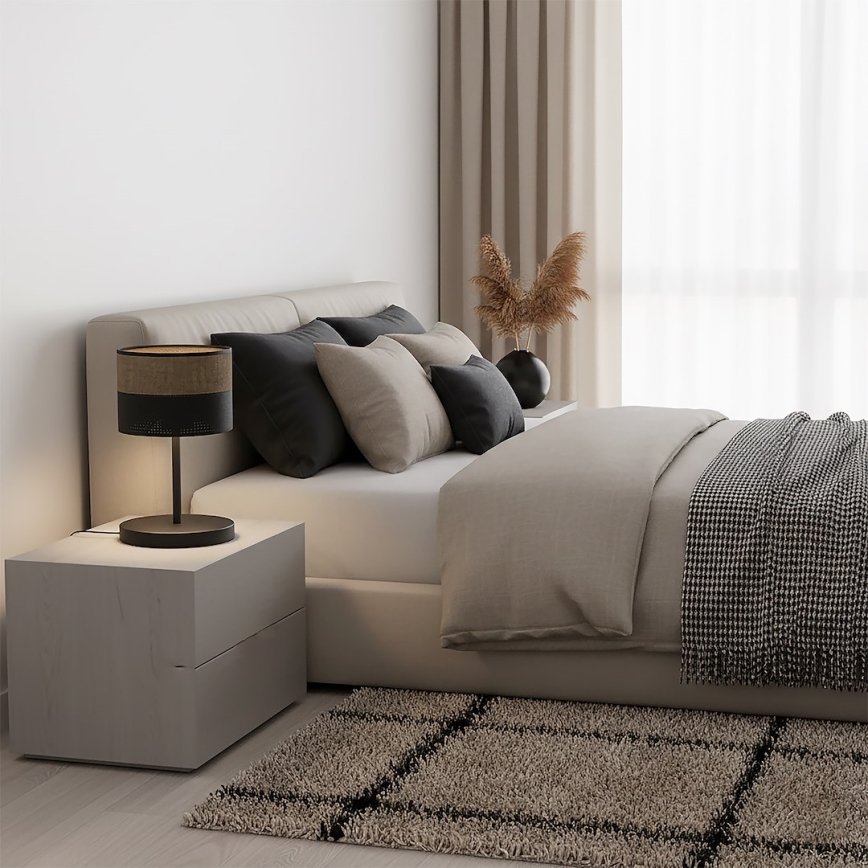 Namizna svetilka KARBON 1xE27/15W/230V črna/rjava