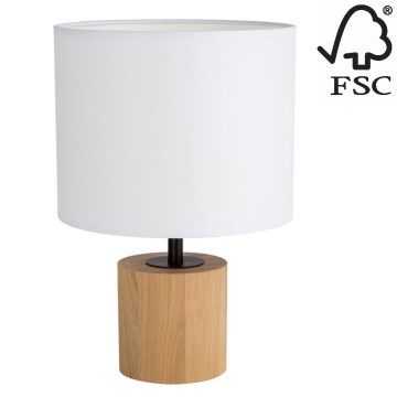 Namizna svetilka KRETA 1xE27/25W/230V bor/bela - FSC certifikat