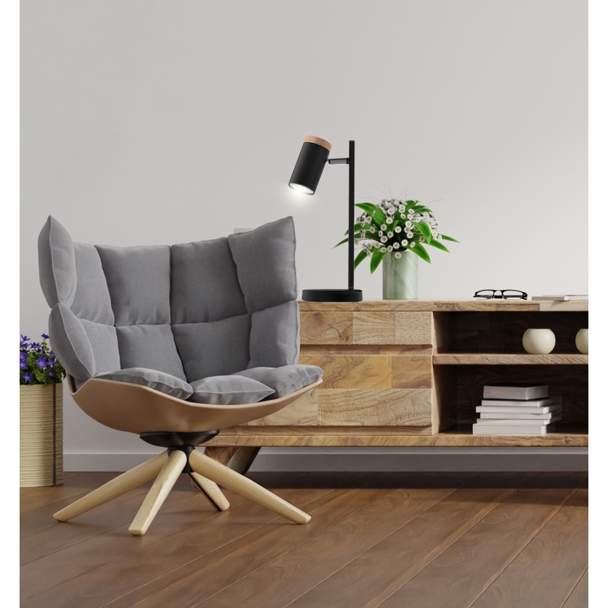Namizna svetilka LAGOS 1xGU10/15W/230V črna/rjava