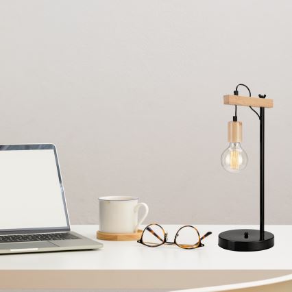 Namizna svetilka LEON 1xE27/60W/230V bukev - FSC certifikat