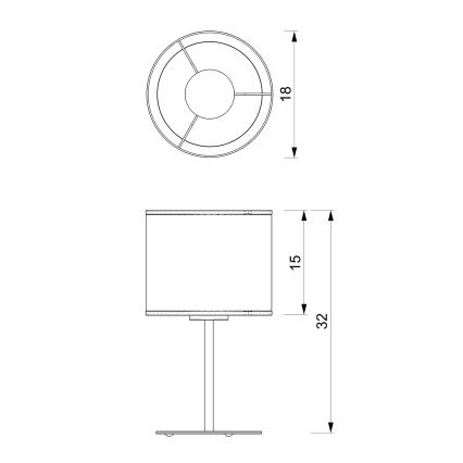 Namizna svetilka LOFT SHADE 1xE27/60W/230V pr. 18 cm bela/zlata