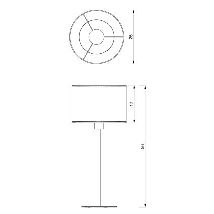 Namizna svetilka LOFT SHADE 1xE27/60W/230V pr. 25 cm bela/zlata