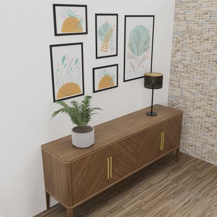 Namizna svetilka LOFT SHADE 1xE27/60W/230V pr. 25 cm črna/zlata