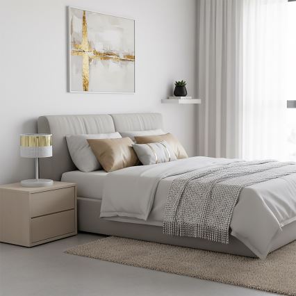 Namizna svetilka LUX 1xE27/15W/230V bela/zlata