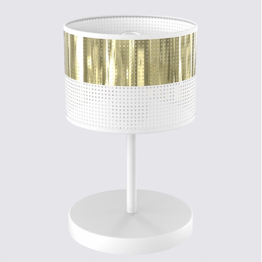 Namizna svetilka LUX 1xE27/15W/230V bela/zlata