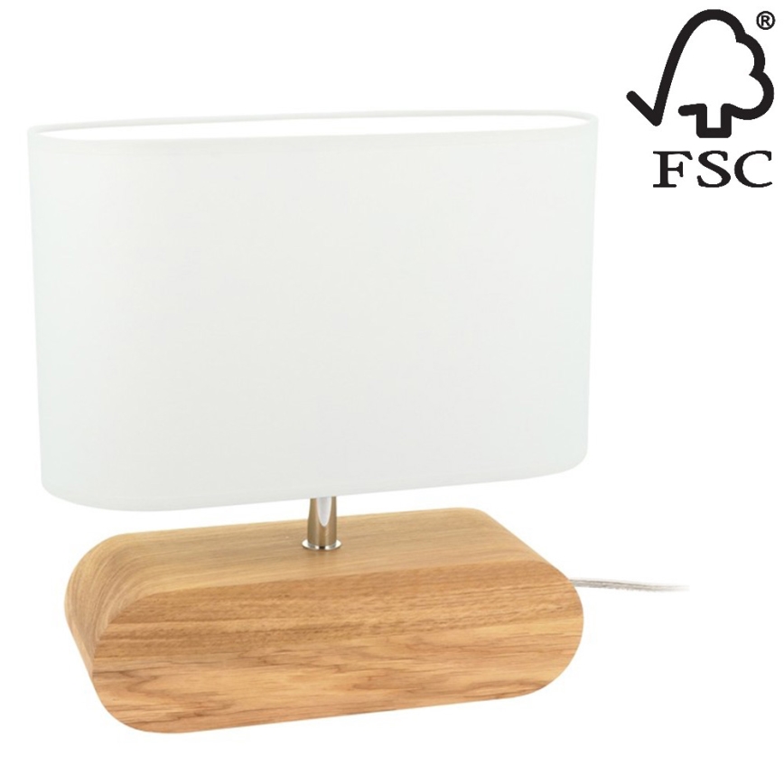 Namizna svetilka MARINNA 1xE27/25W/230V hrast - FSC certifikat