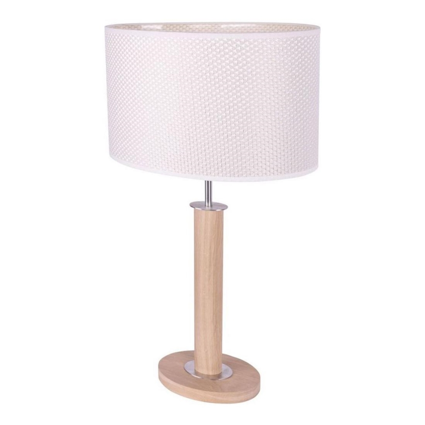 Namizna svetilka MERCEDES 1xE27/40W/230V 60 cm kremna/hrast