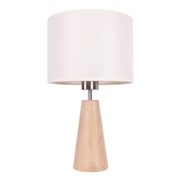 Namizna svetilka MERCEDES 1xE27/40W/230V Ø 43 cm kremna/hrast