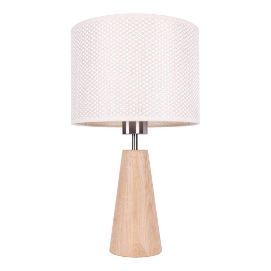 Namizna svetilka MERCEDES 1xE27/40W/230V Ø 43 cm kremna/hrast