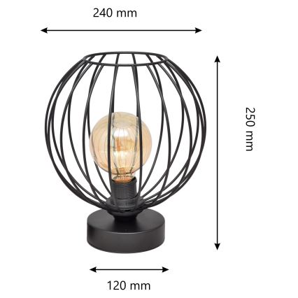Namizna svetilka MERCURE 1xE27/15W/230V črna