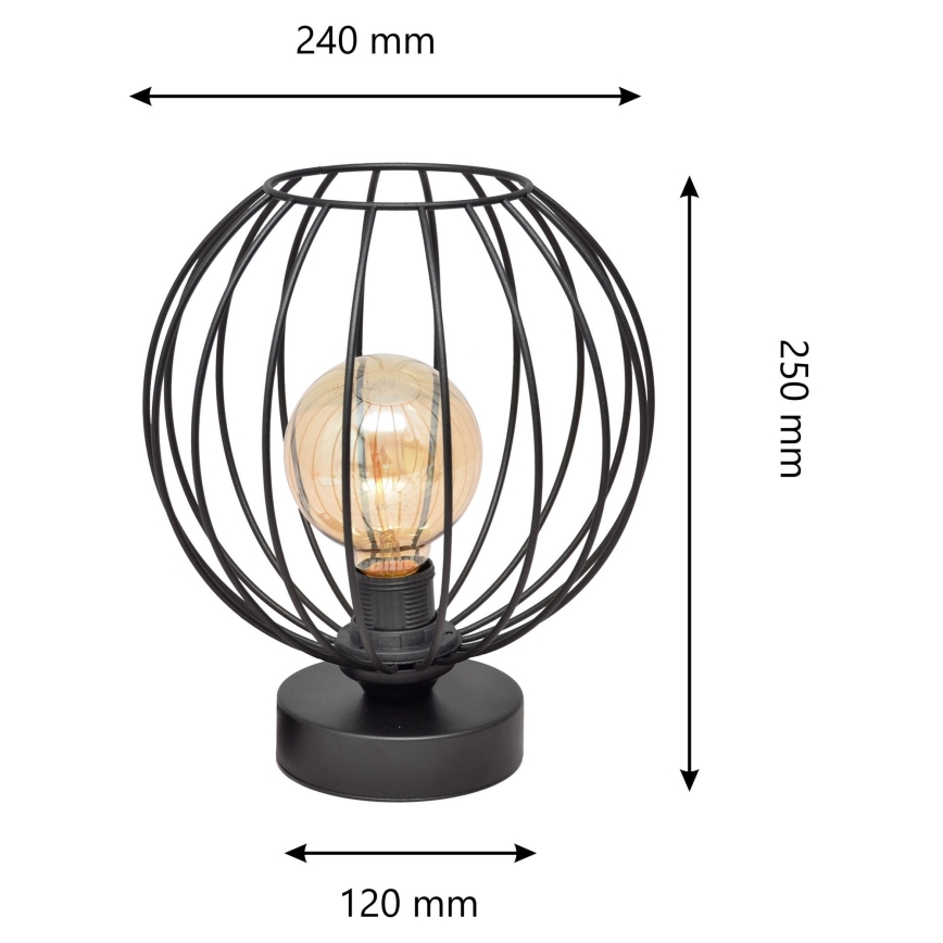 Namizna svetilka MERCURE 1xE27/15W/230V črna