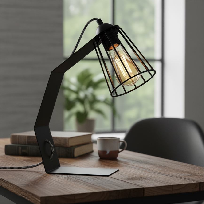 Namizna svetilka NANDO 1xE27/15W/230V črna