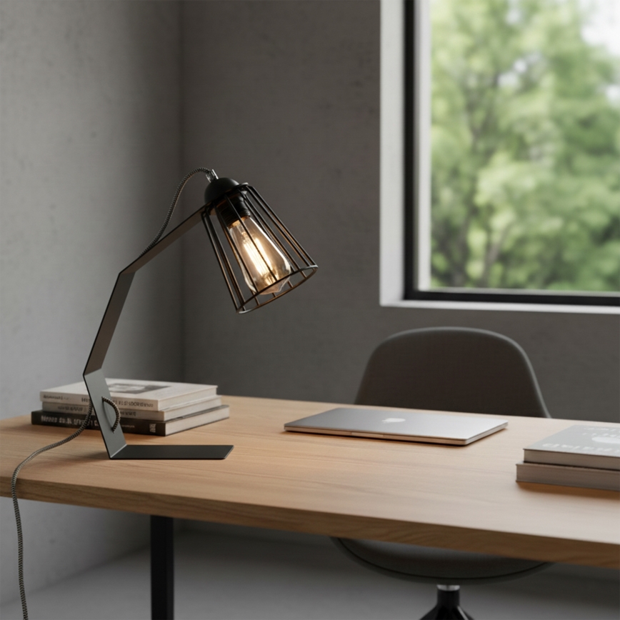 Namizna svetilka NANDO 1xE27/15W/230V črna