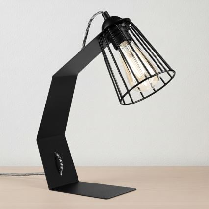 Namizna svetilka NANDO 1xE27/15W/230V črna