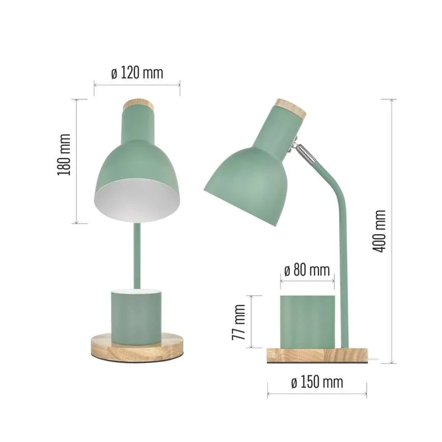 Namizna svetilka POPPY 1xE27/25W/230V zelena