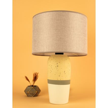 Namizna svetilka RAMZES 1xE27/40W/230V bež/rumena