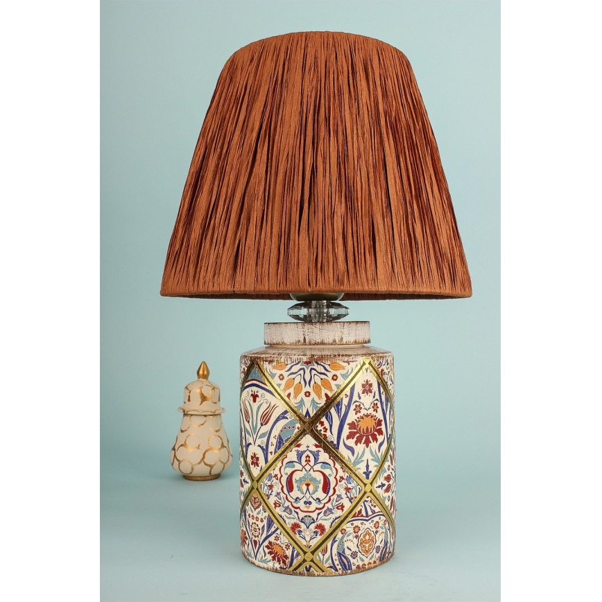 Namizna svetilka RAMZES 1xE27/40W/230V, iz rafije