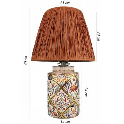 Namizna svetilka RAMZES 1xE27/40W/230V, iz rafije