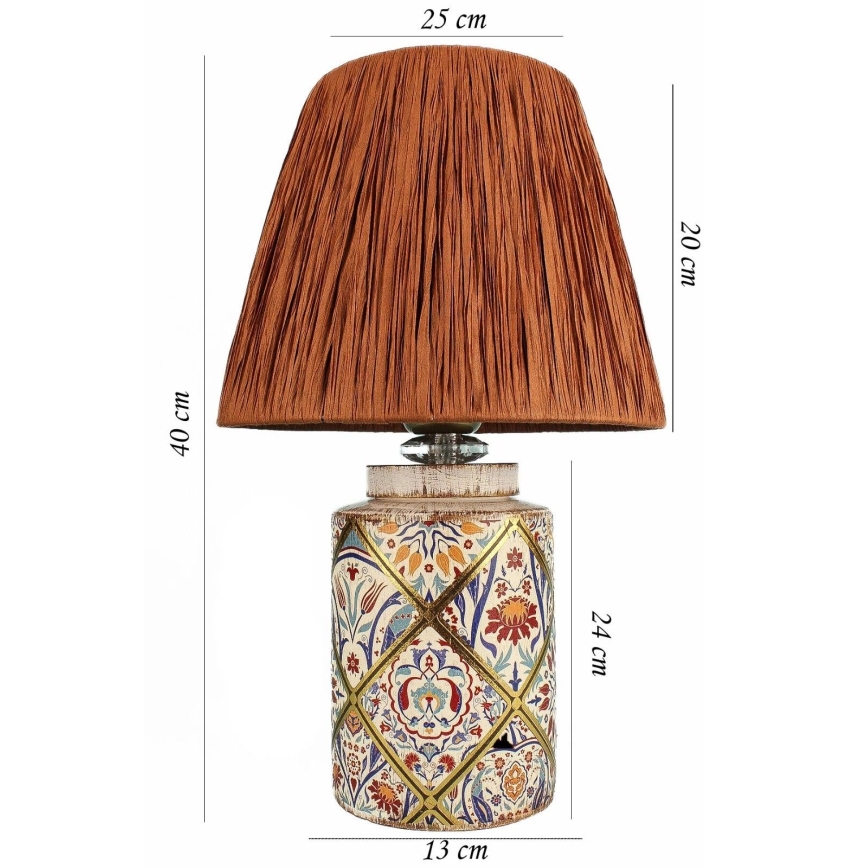 Namizna svetilka RAMZES 1xE27/40W/230V, iz rafije