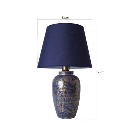 Namizna svetilka RAMZES 1xE27/40W/230V modra