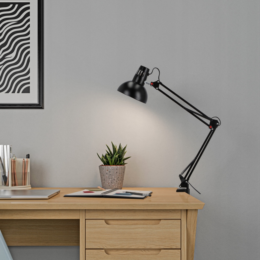 Namizna svetilka s sponko 1xE27/60W/230V črna