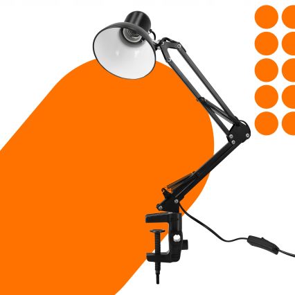 Namizna svetilka s sponko 1xE27/60W/230V črna