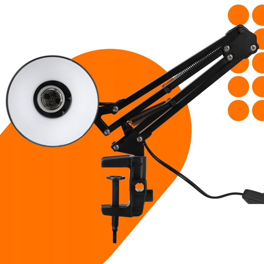 Namizna svetilka s sponko 1xE27/60W/230V črna