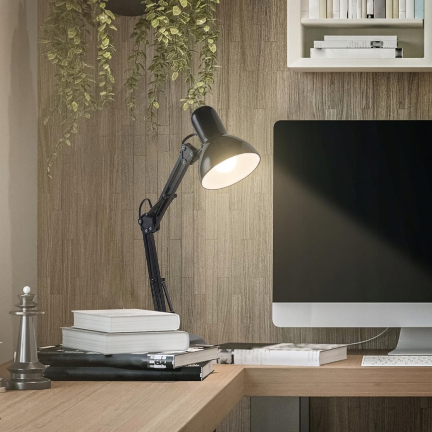 Namizna svetilka s sponko 2v1 1xE27/60W/230V črna