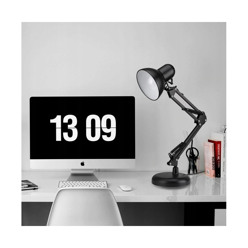 Namizna svetilka s sponko 2v1 1xE27/60W/230V črna