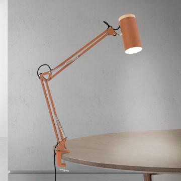 Namizna svetilka s sponko GILI 1xE27/40W/230V opečnata